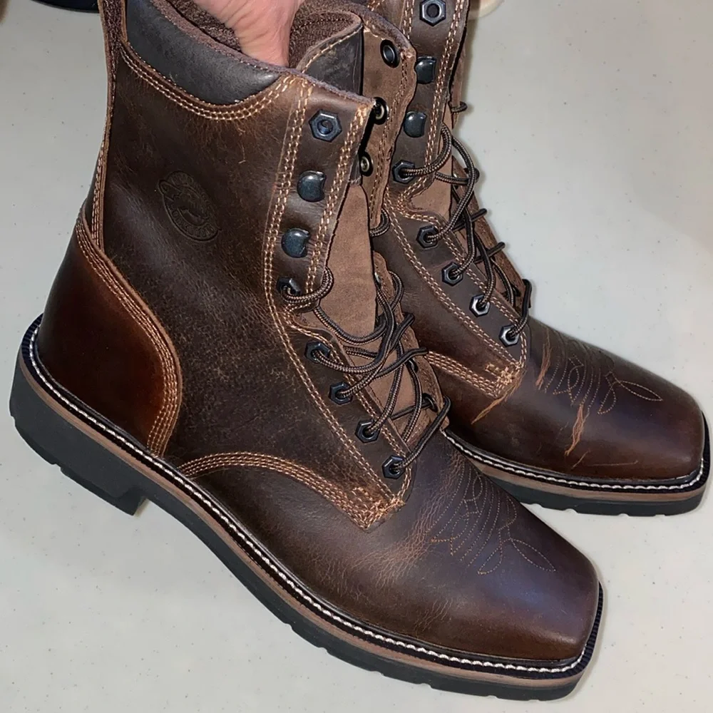 Justin Original Work Leather Men’s Boots, Size 10 EE